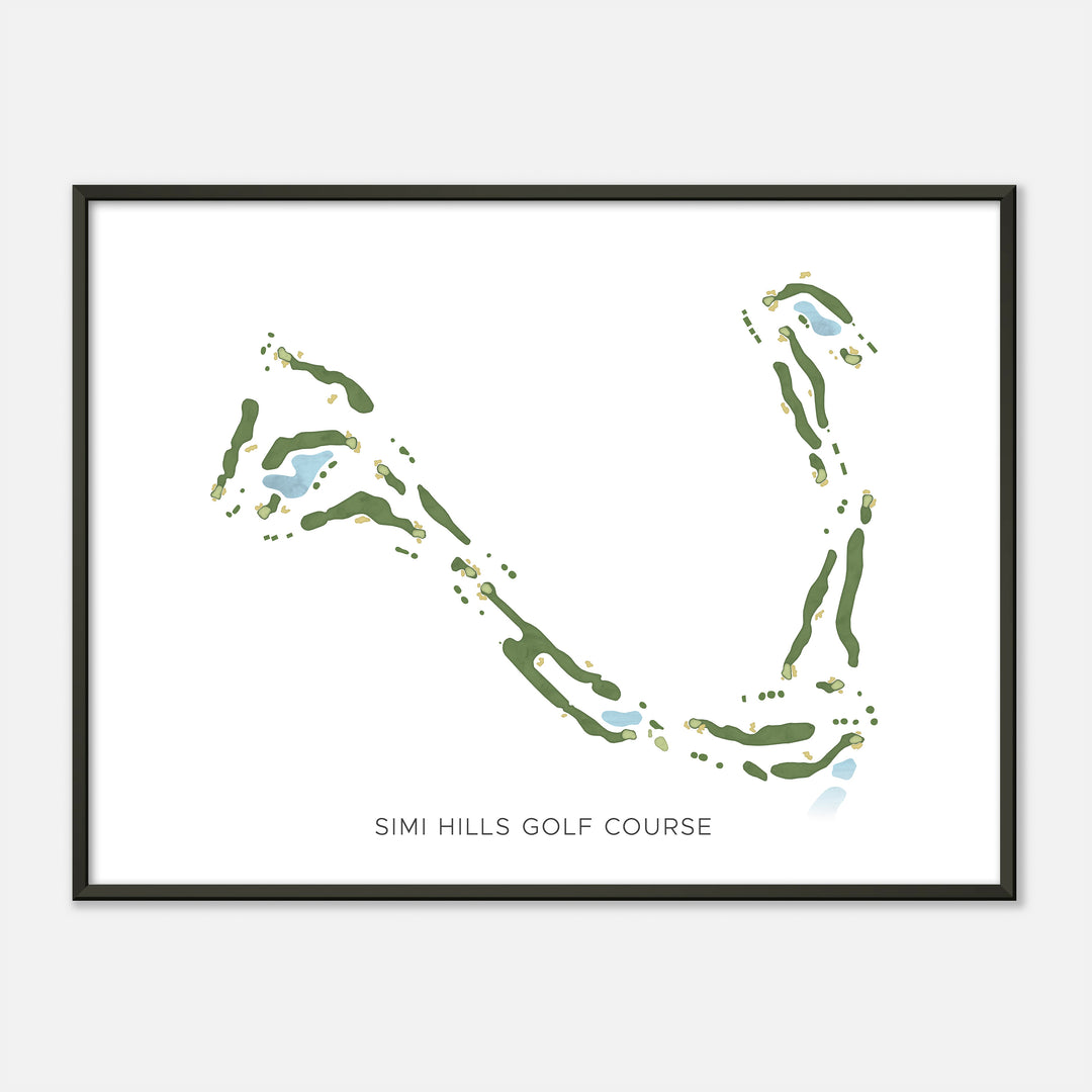 Print of Simi Hills Golf Course Modern Map