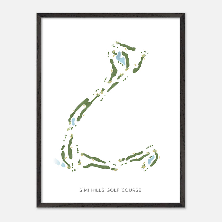 Print of Simi Hills Golf Course Modern Map