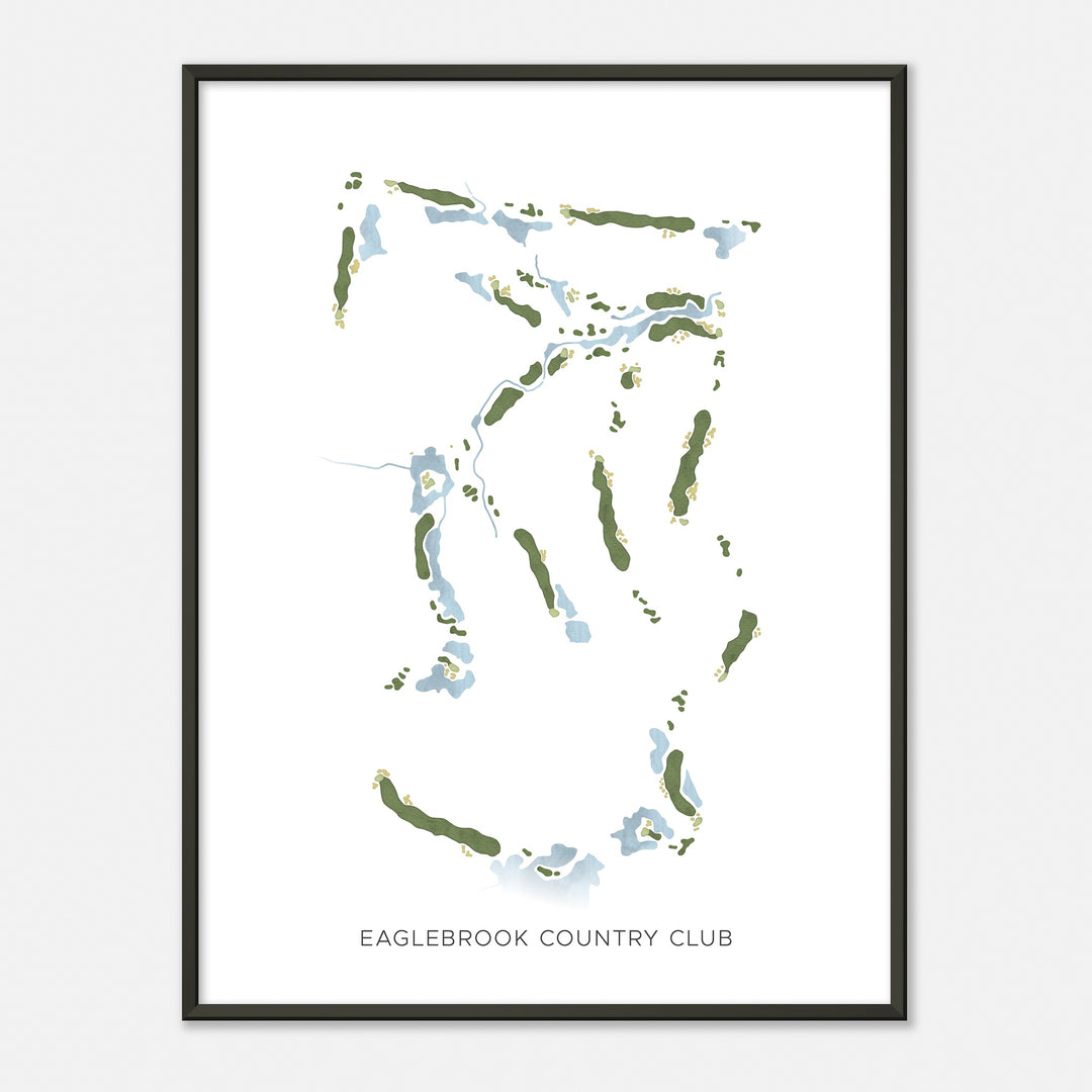 Print of Eaglebrook Country Club Modern Map