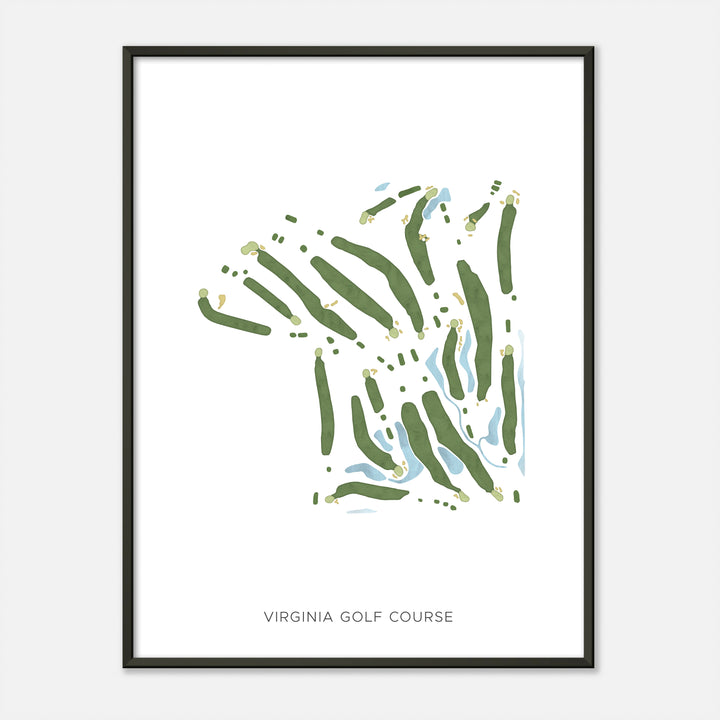 Print of Virginia Golf Course Modern Map