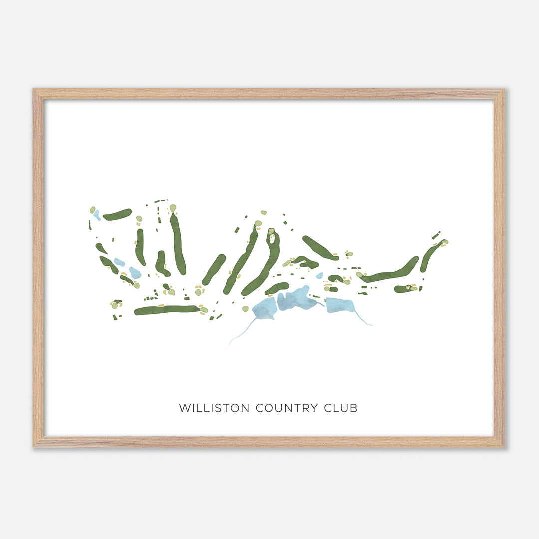 Print of Williston Country Club Modern Map