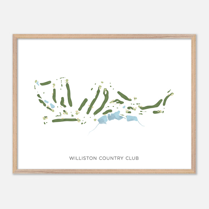 Print of Williston Country Club Modern Map