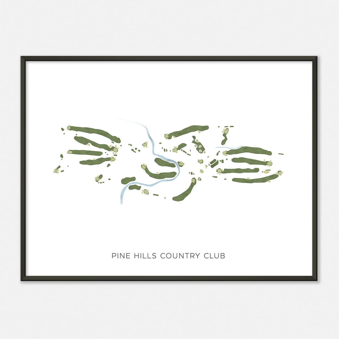 Print of Pine Hills Country Club Modern Map