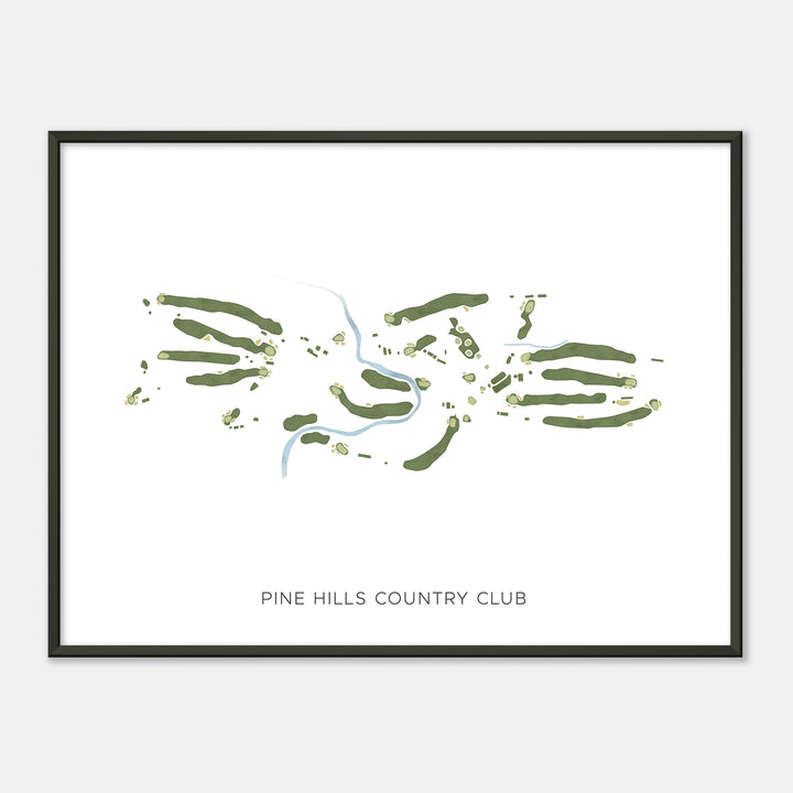 Print of Pine Hills Country Club Modern Map