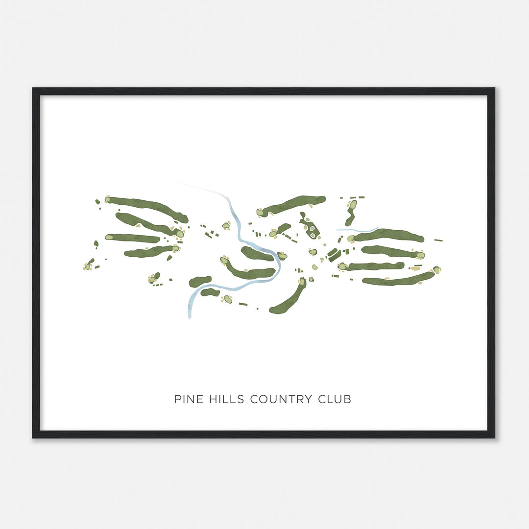 Print of Pine Hills Country Club Modern Map