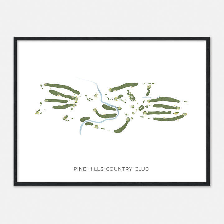 Print of Pine Hills Country Club Modern Map