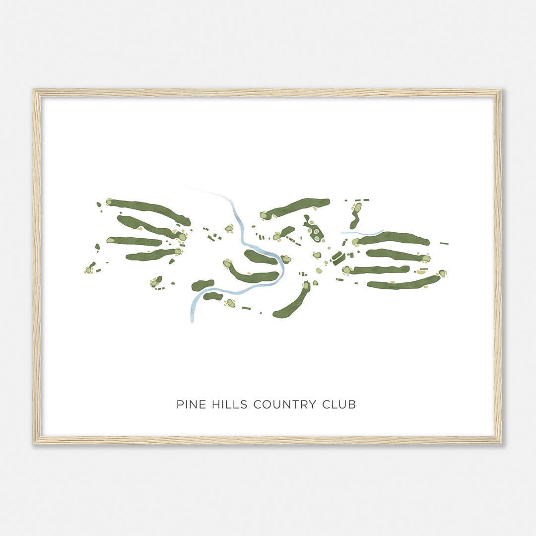 Print of Pine Hills Country Club Modern Map