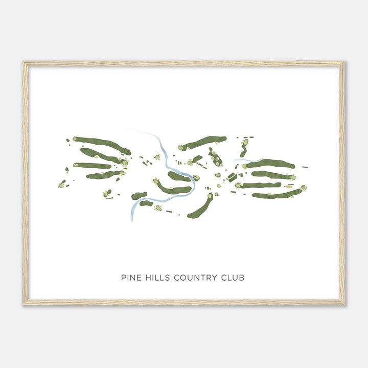 Print of Pine Hills Country Club Modern Map