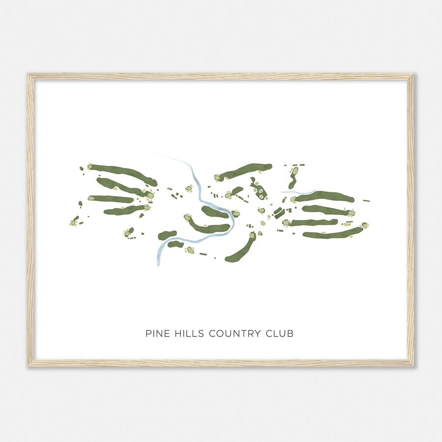 Print of Pine Hills Country Club Modern Map