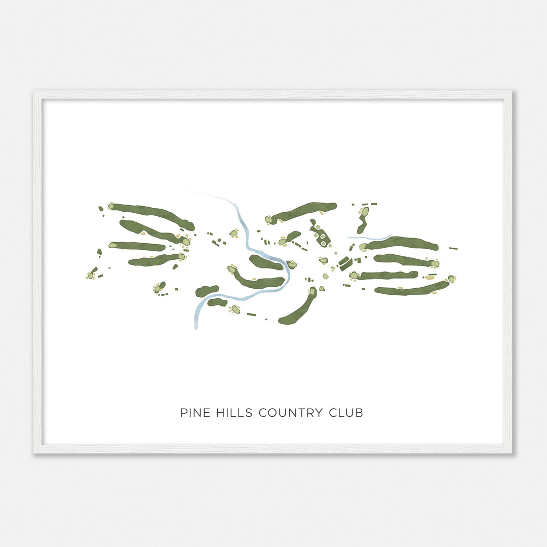 Print of Pine Hills Country Club Modern Map