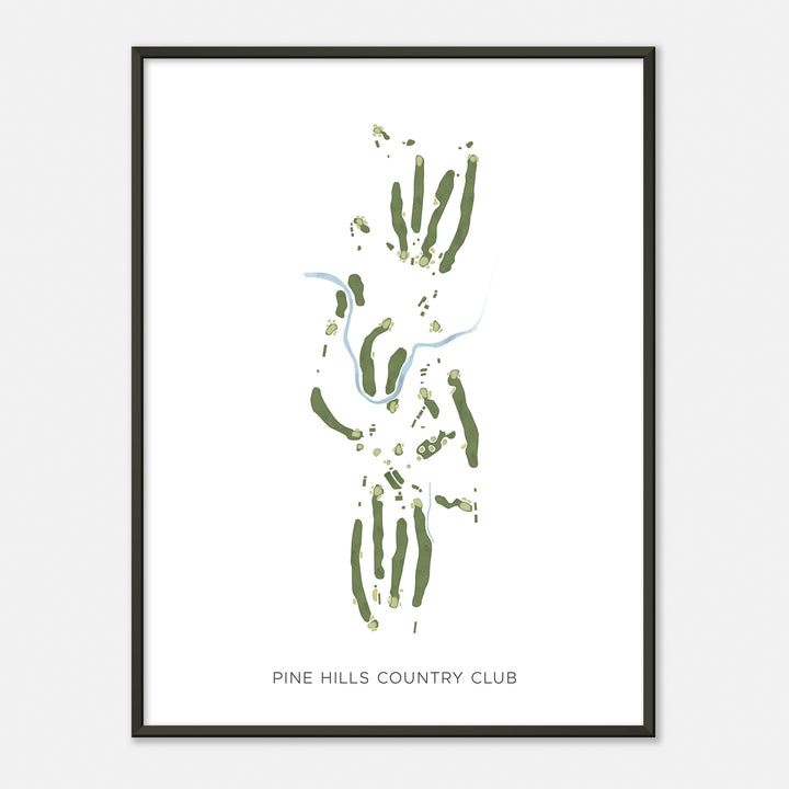Print of Pine Hills Country Club Modern Map