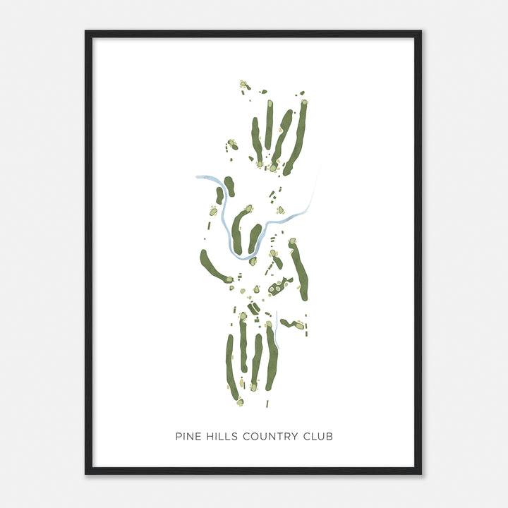 Print of Pine Hills Country Club Modern Map