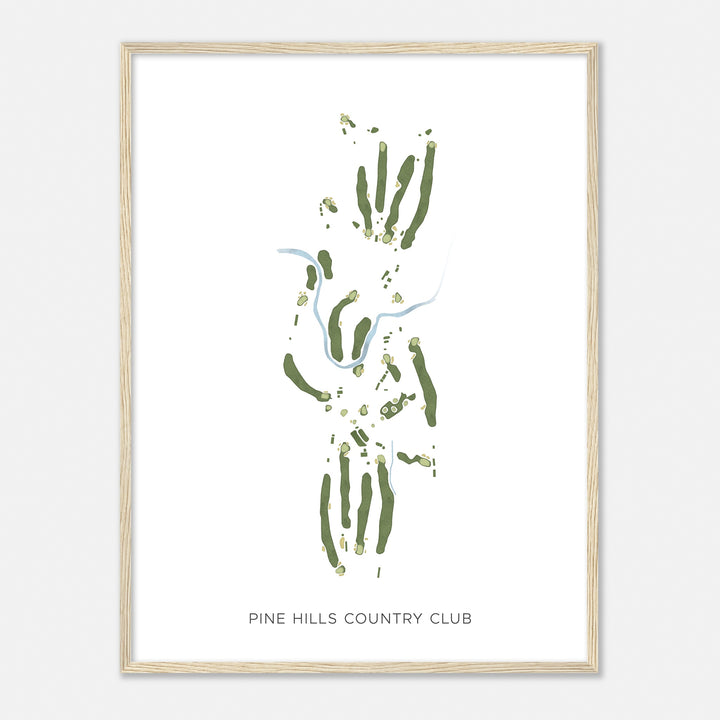 Print of Pine Hills Country Club Modern Map