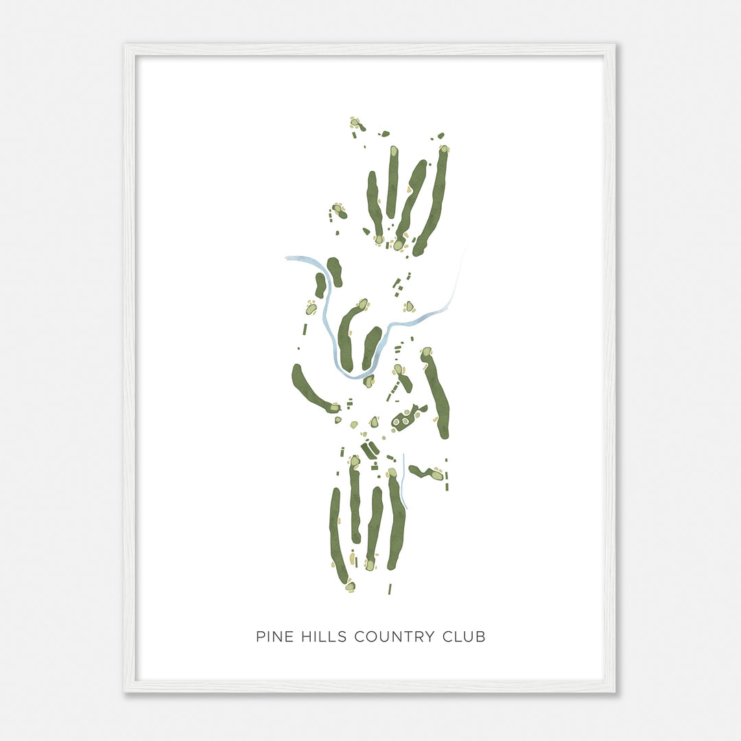 Print of Pine Hills Country Club Modern Map