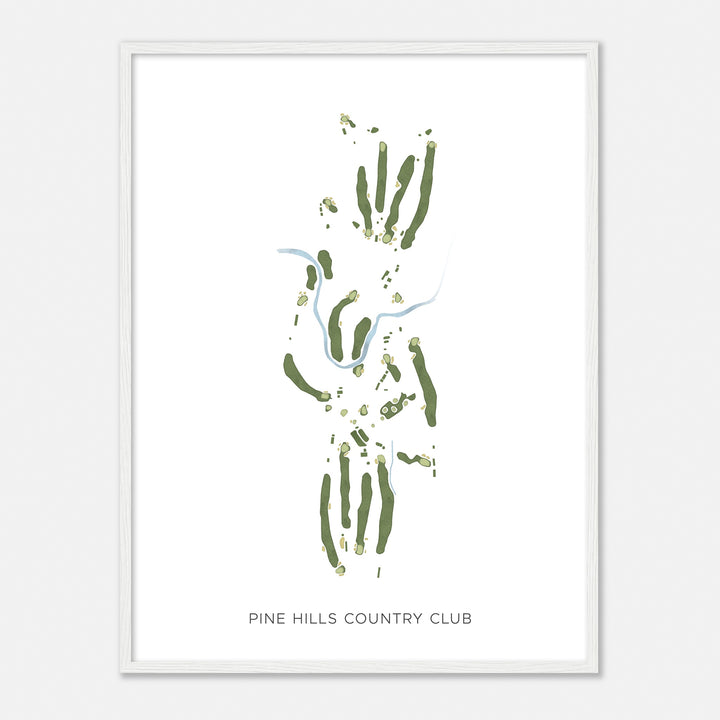 Print of Pine Hills Country Club Modern Map