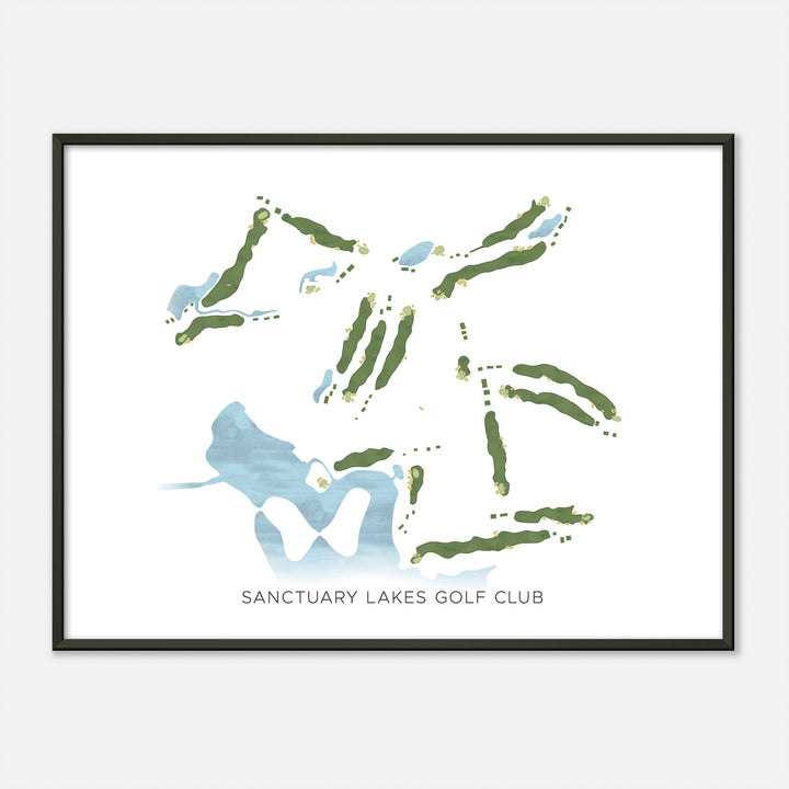 Print of Sanctuary Lakes Golf Club Modern Map