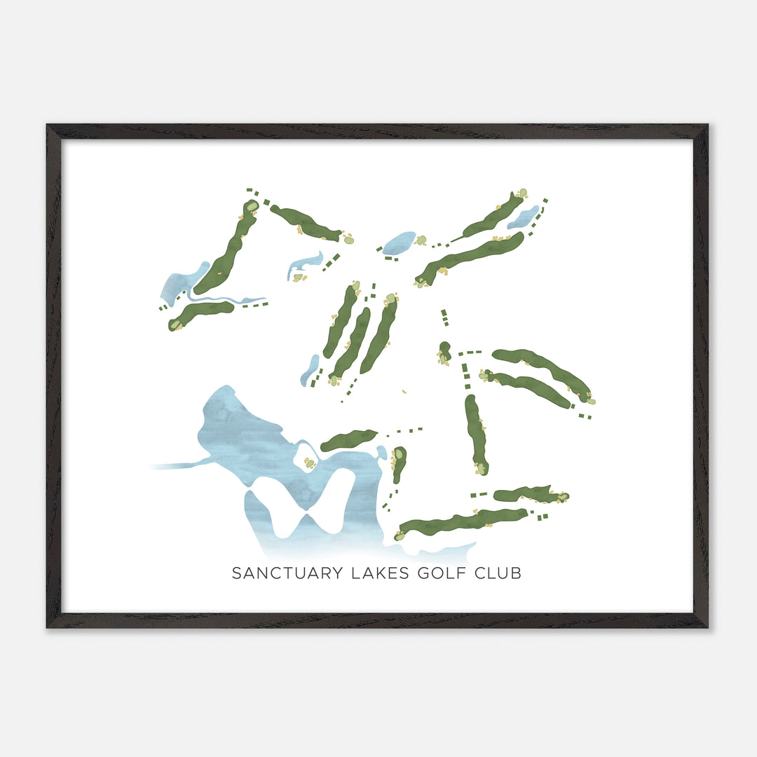 Print of Sanctuary Lakes Golf Club Modern Map