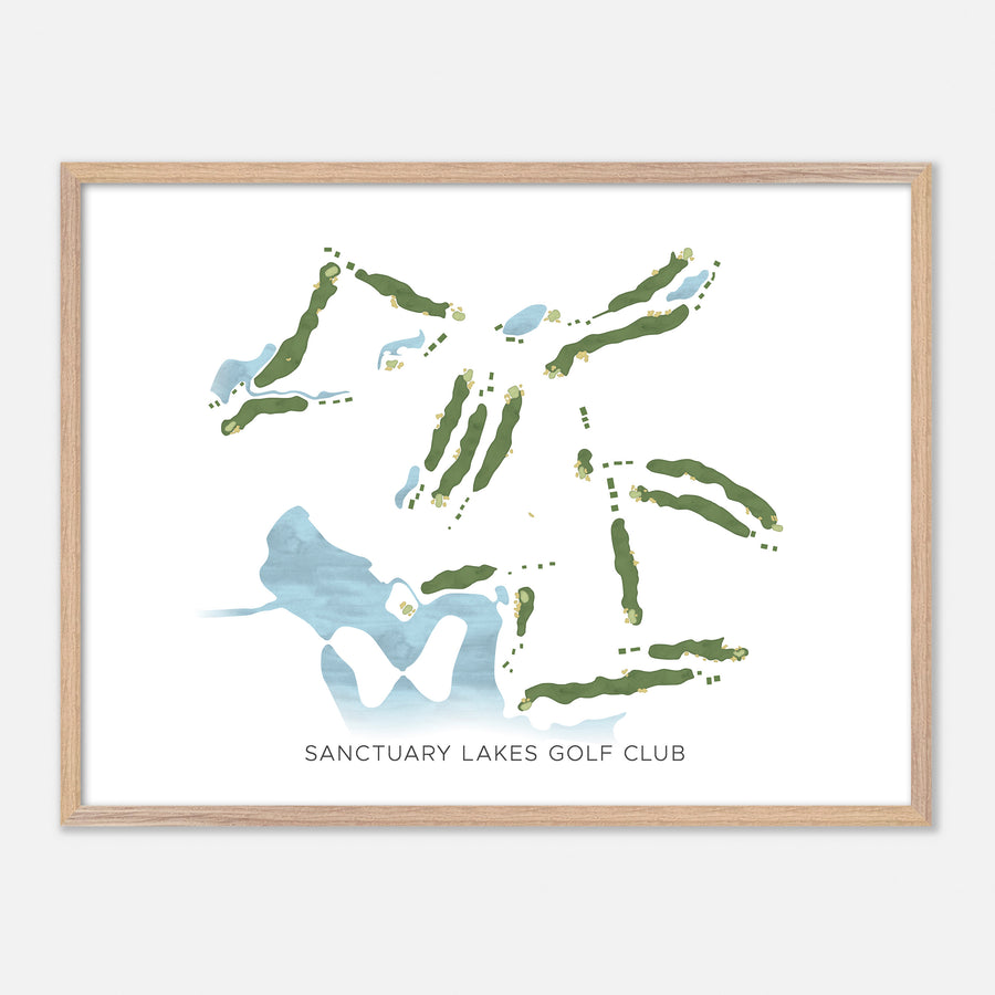Print of Sanctuary Lakes Golf Club Modern Map