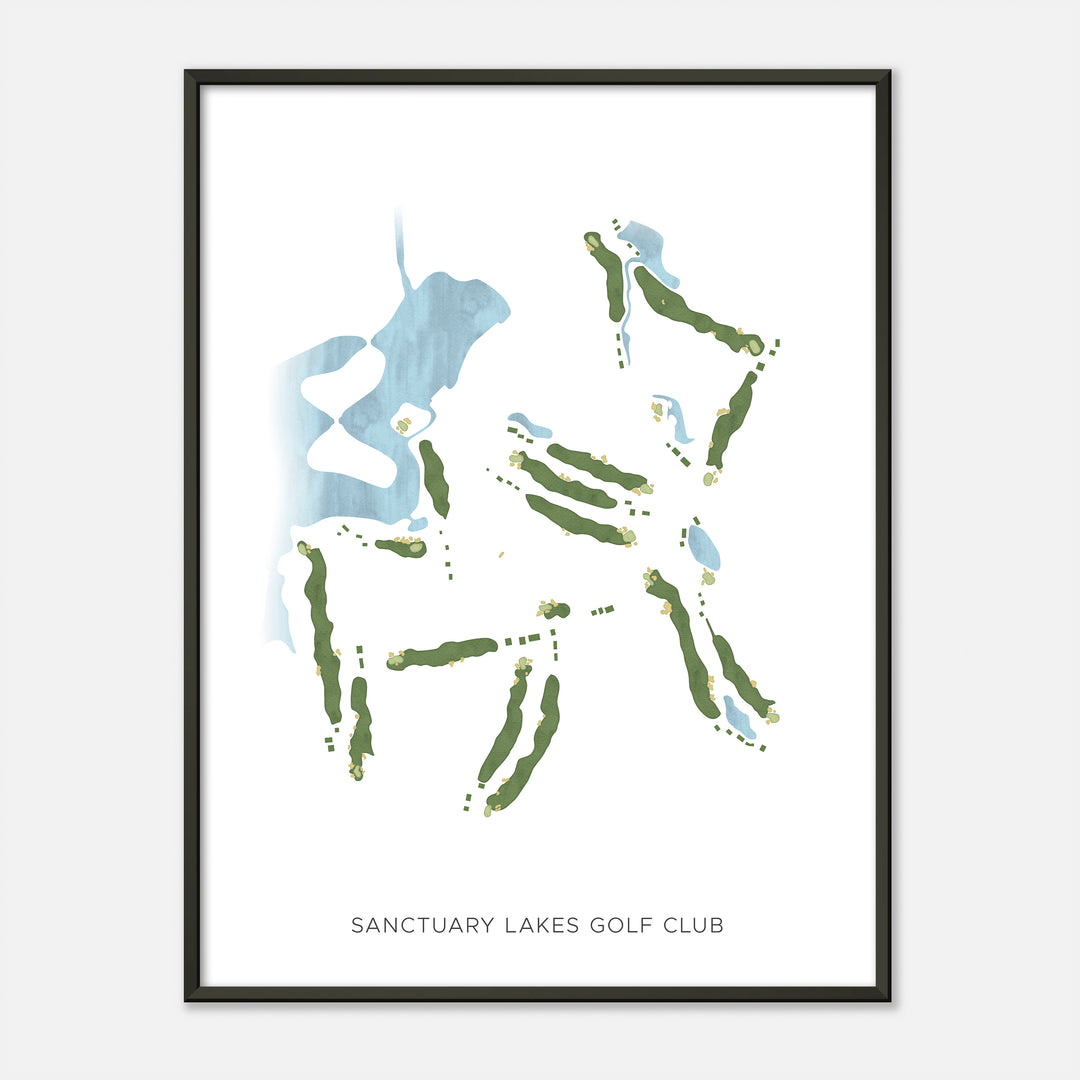 Print of Sanctuary Lakes Golf Club Modern Map