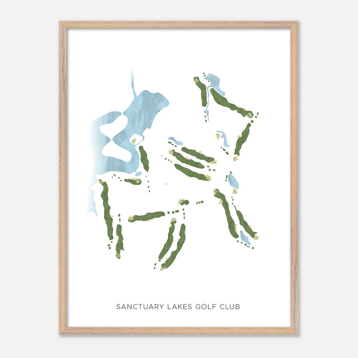 Print of Sanctuary Lakes Golf Club Modern Map
