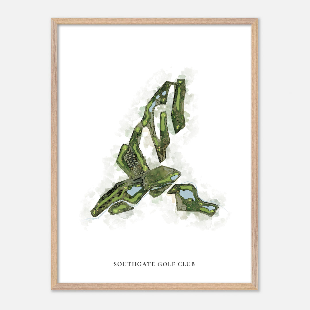 Print of Southgate Golf Club Classic Map