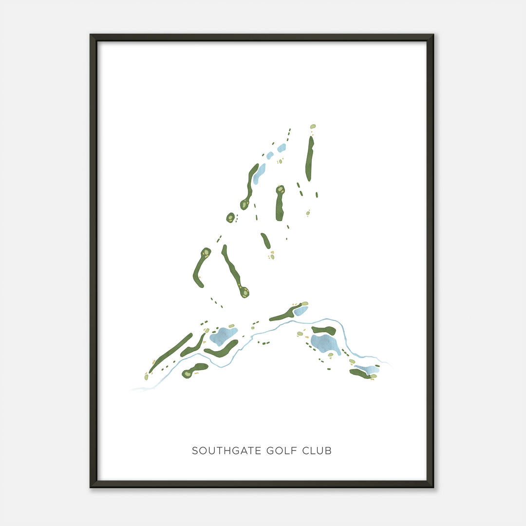 Print of Southgate Golf Club Modern Map