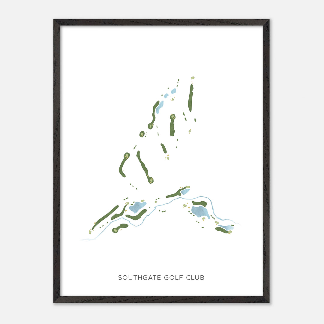 Print of Southgate Golf Club Modern Map