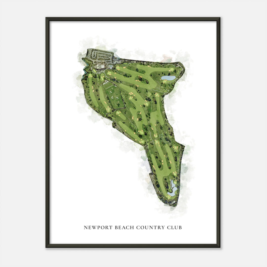 Print of Newport Beach Country Club Classic Map