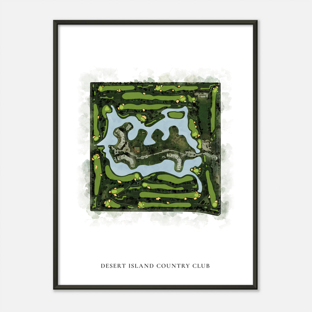 Print of Desert Island Country Club Classic Map