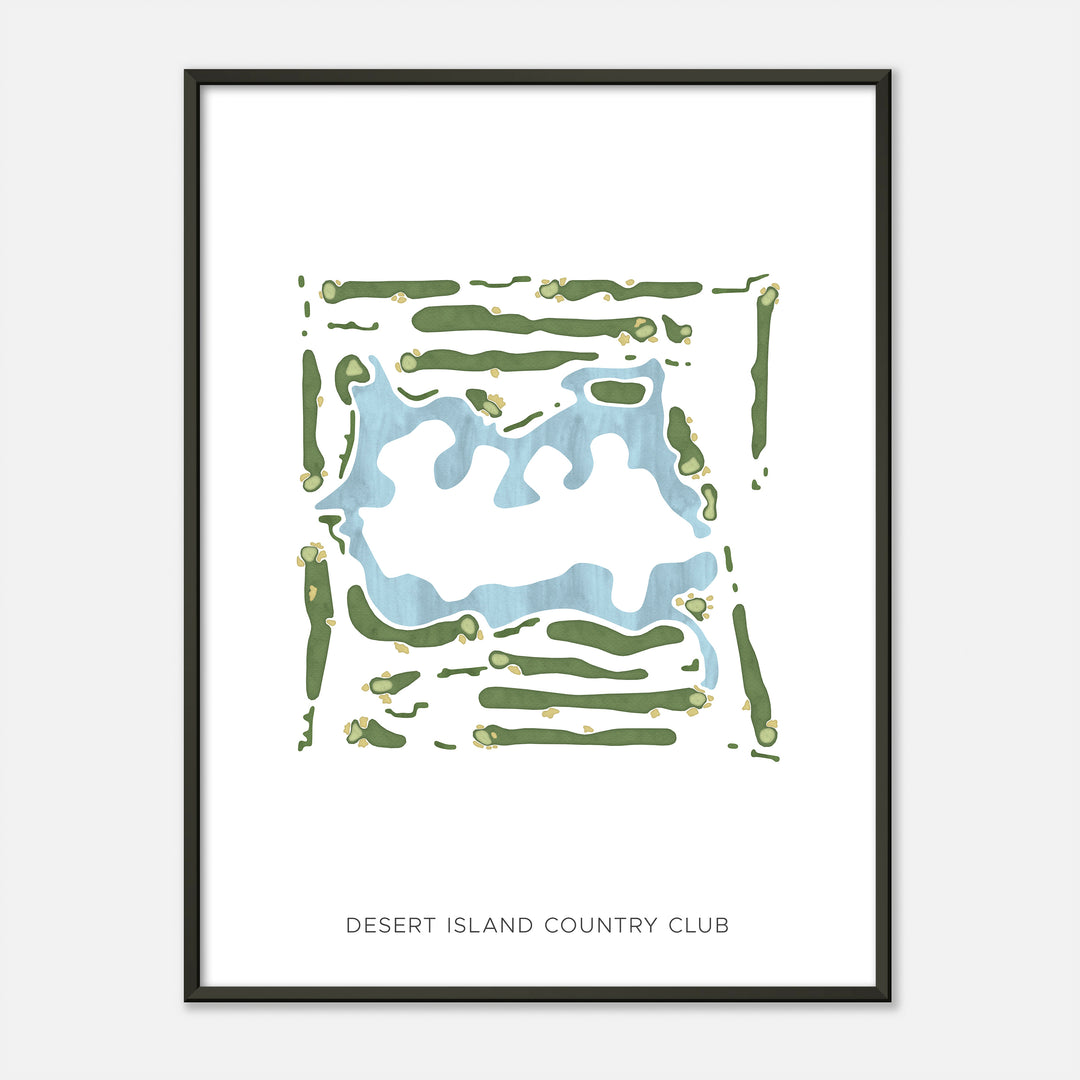 Print of Desert Island Country Club Modern Map