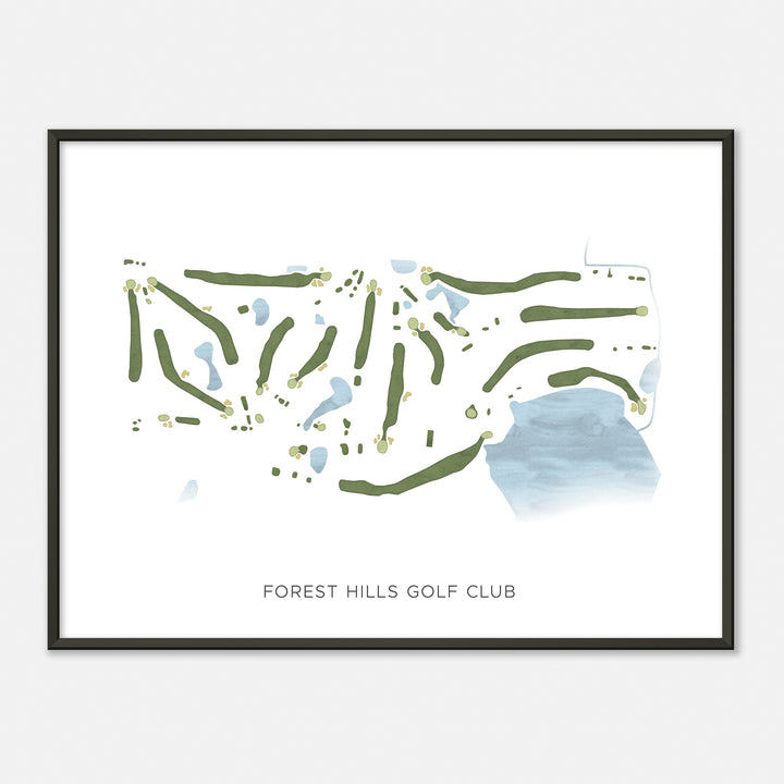 Print of Forest Hills Golf Club Modern Map