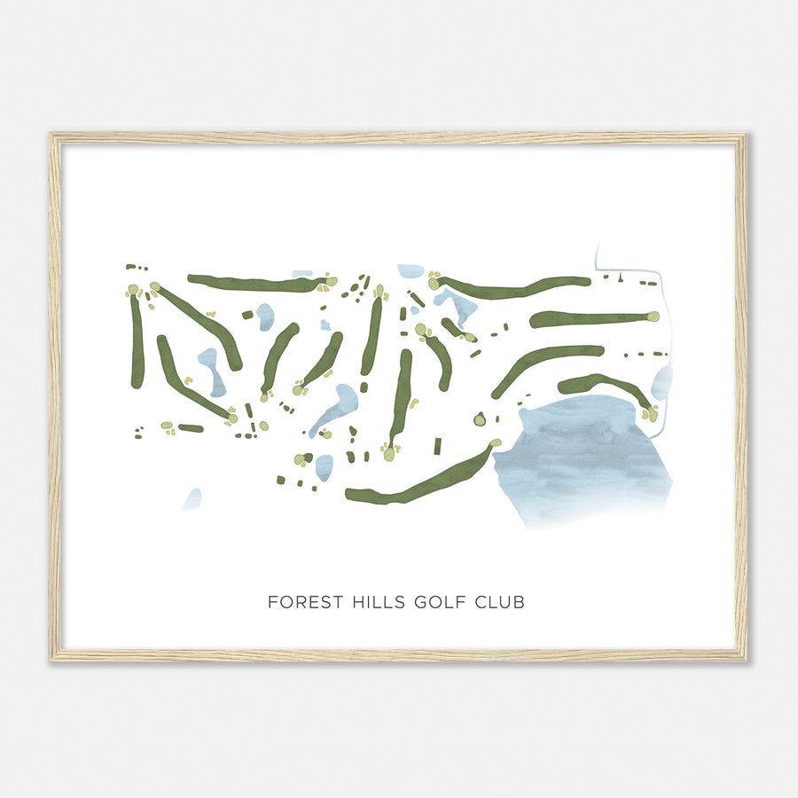 Print of Forest Hills Golf Club Modern Map