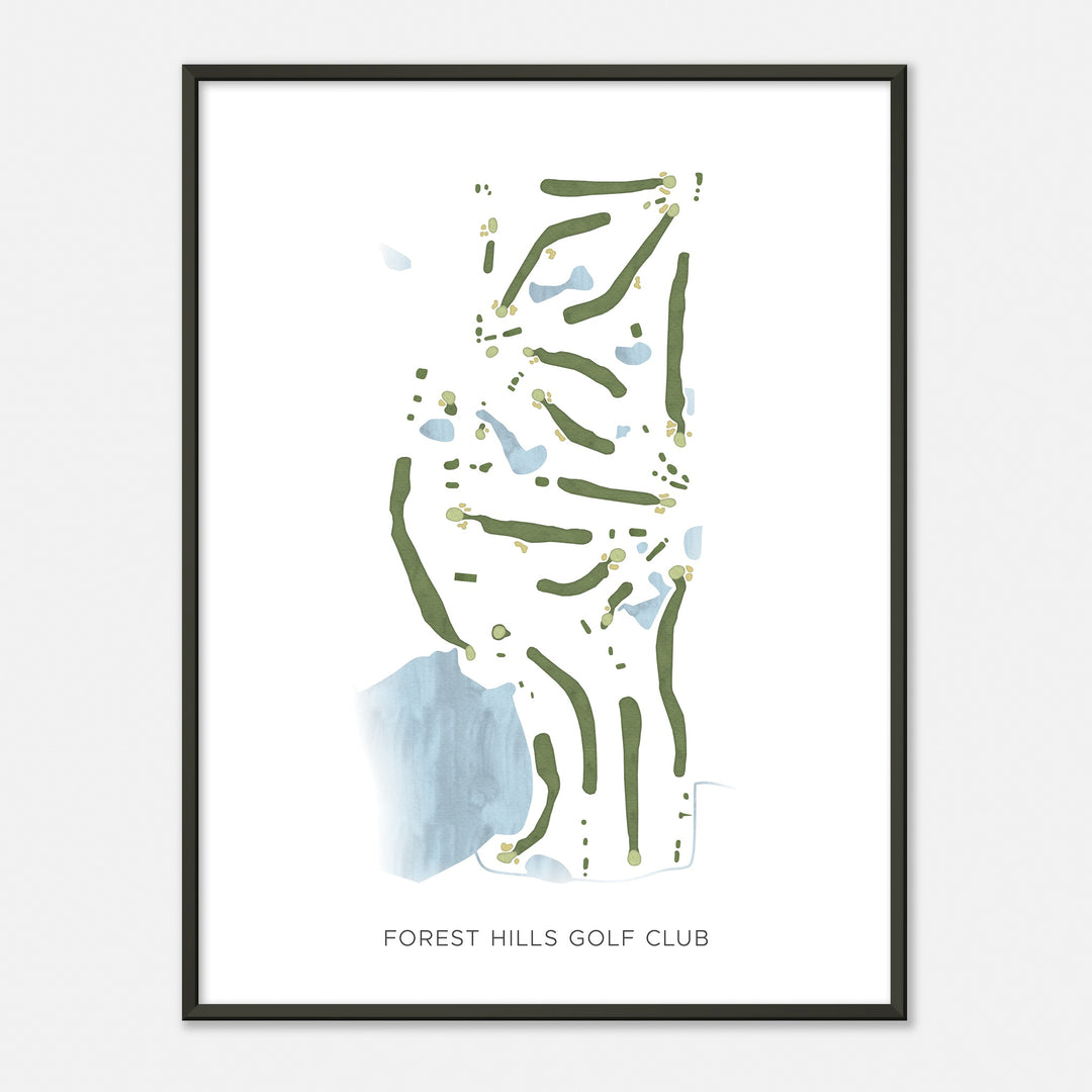 Print of Forest Hills Golf Club Modern Map