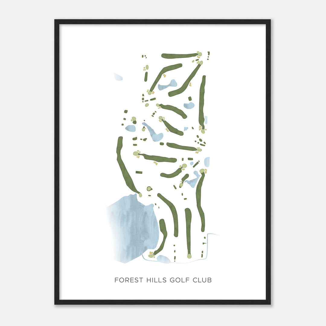 Print of Forest Hills Golf Club Modern Map