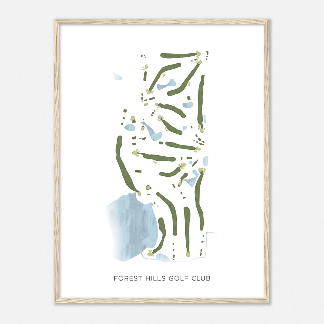 Print of Forest Hills Golf Club Modern Map