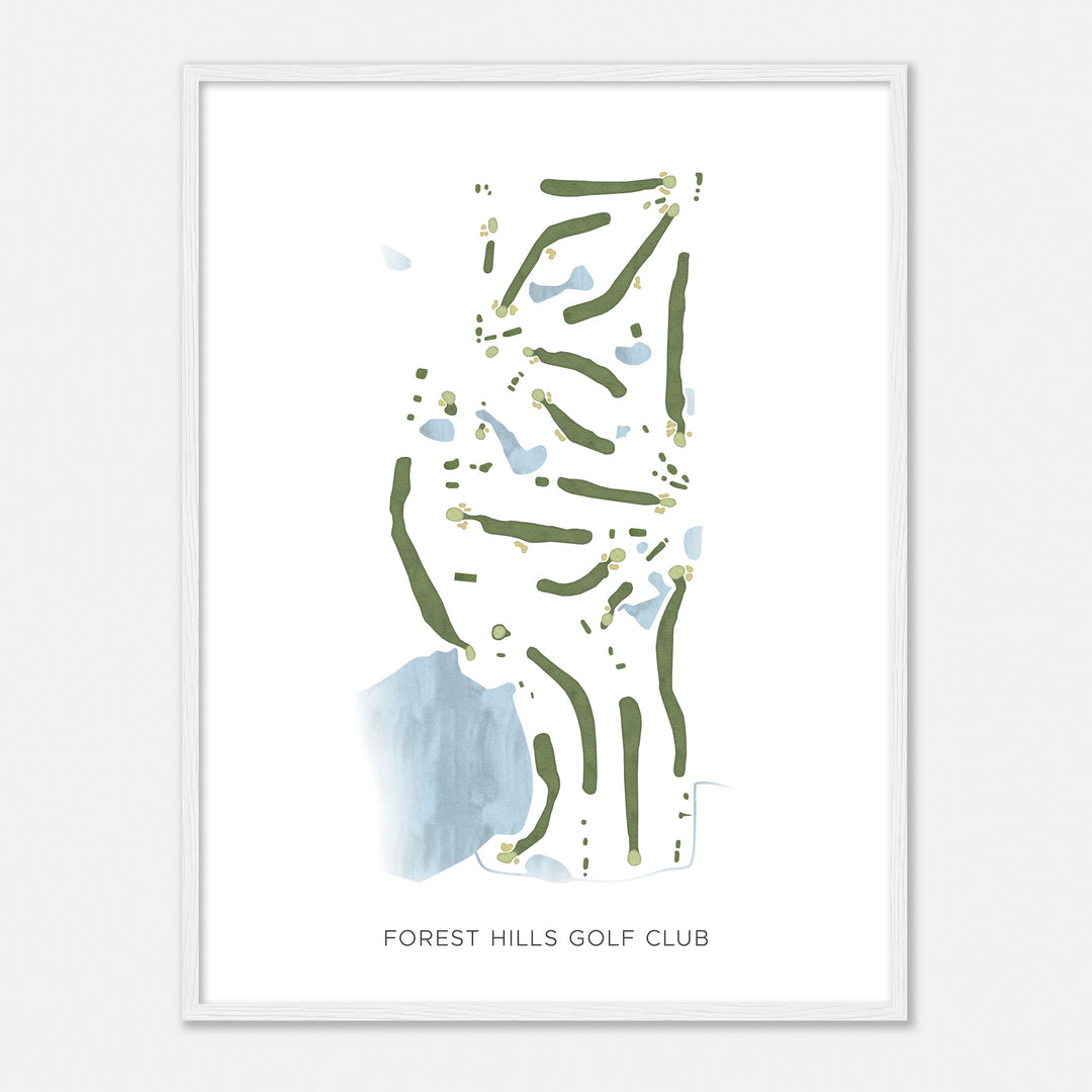 Print of Forest Hills Golf Club Modern Map