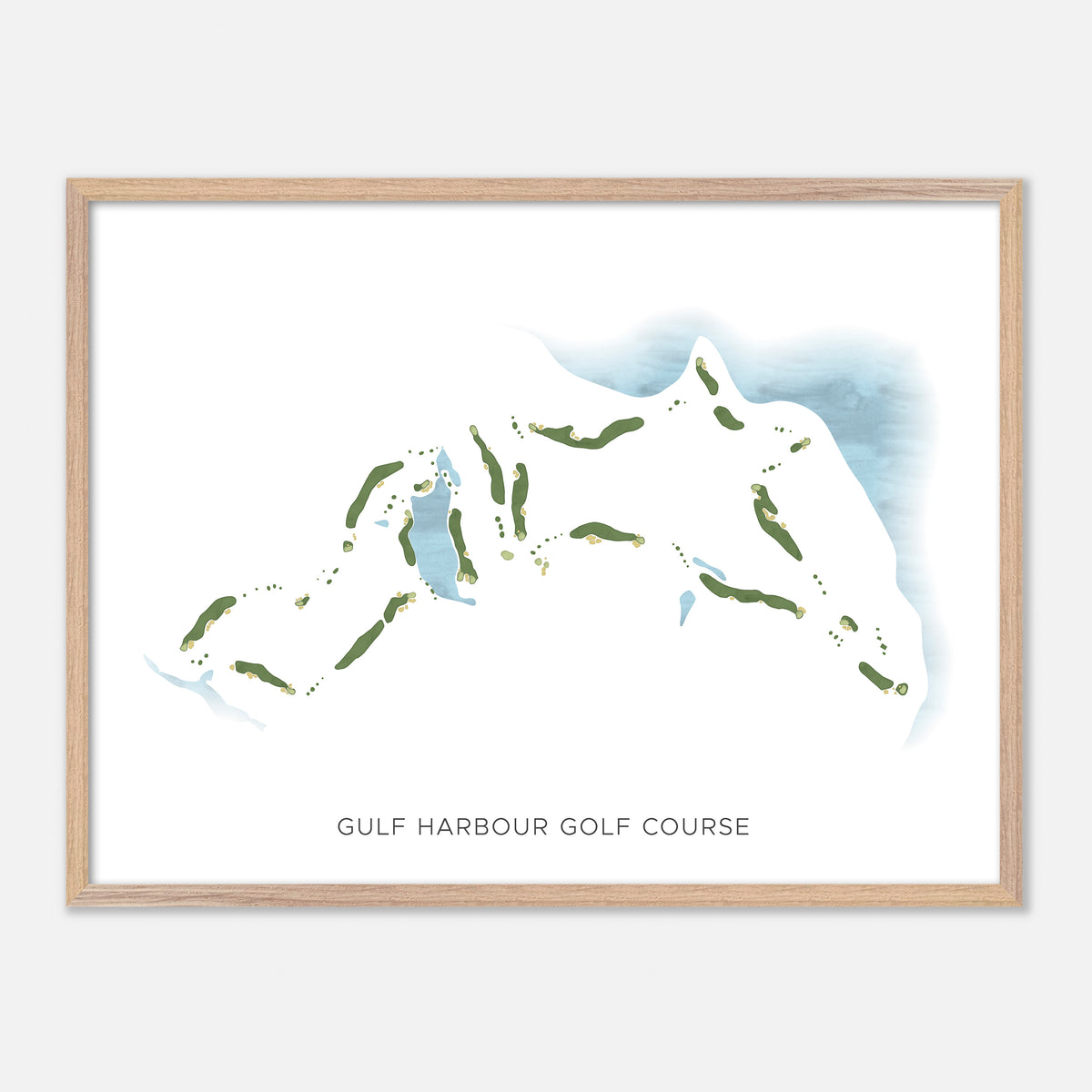 Print of Gulf Harbour Golf Course Modern Map