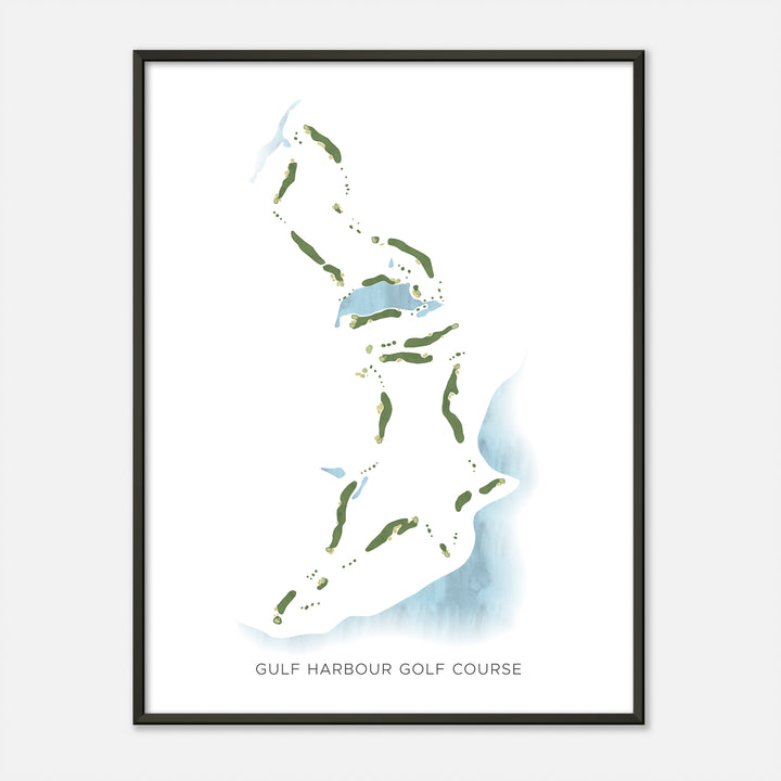 Print of Gulf Harbour Golf Course Modern Map
