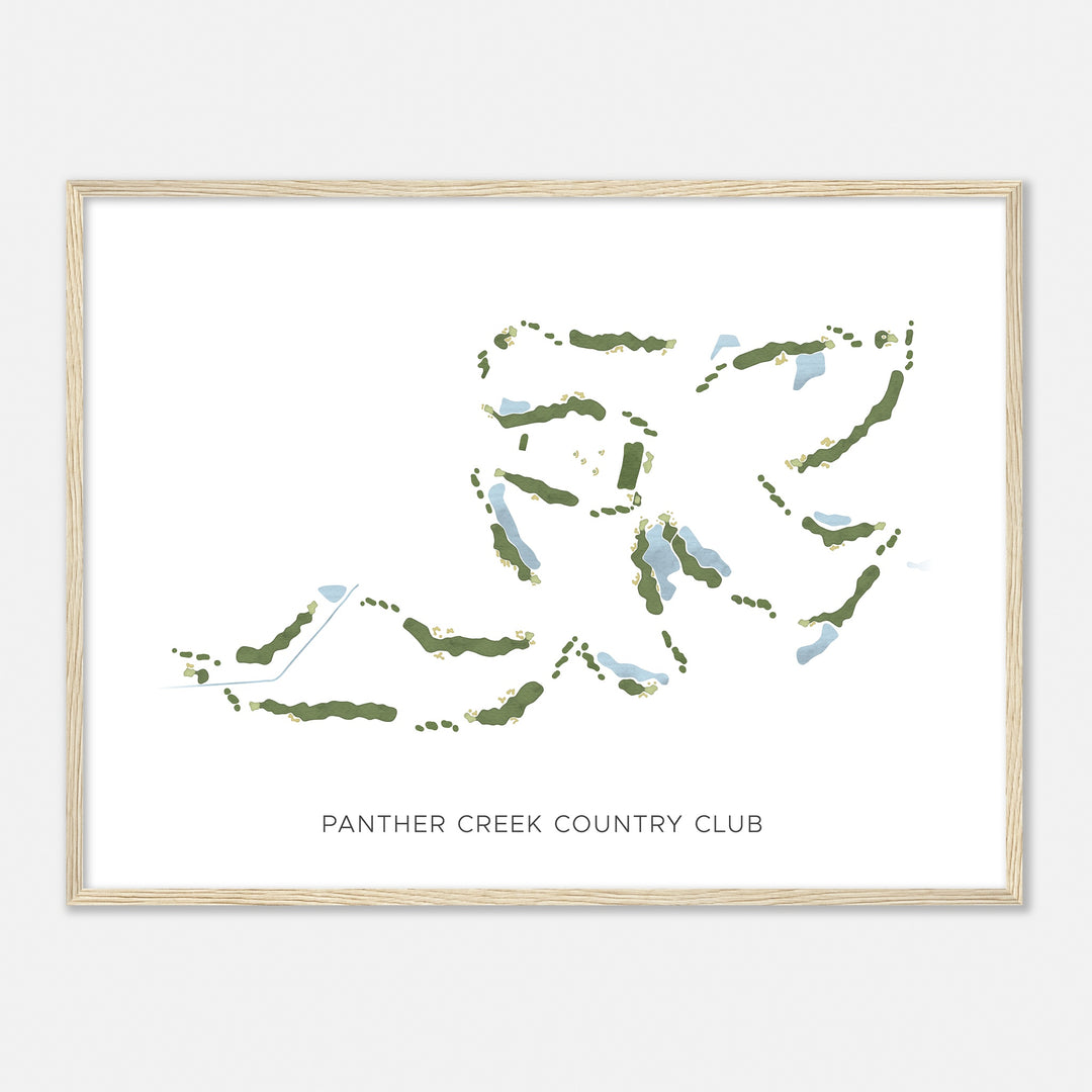 Print of Panther Creek Country Club Modern Map