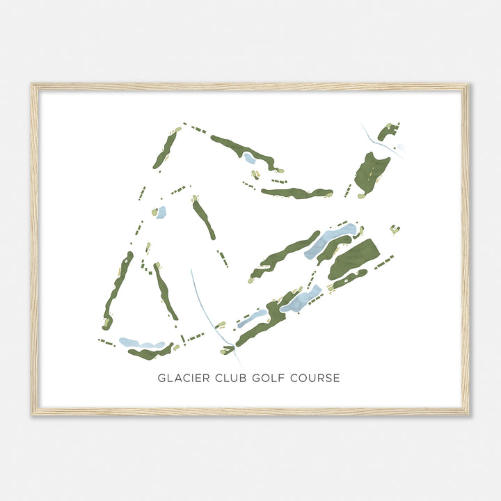 Print of Glacier Club Golf Course Modern Map