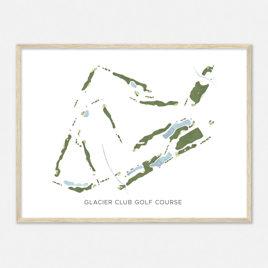 Print of Glacier Club Golf Course Modern Map