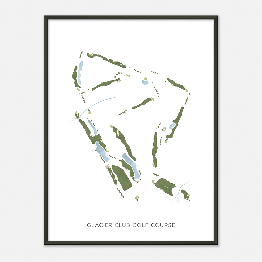 Print of Glacier Club Golf Course Modern Map