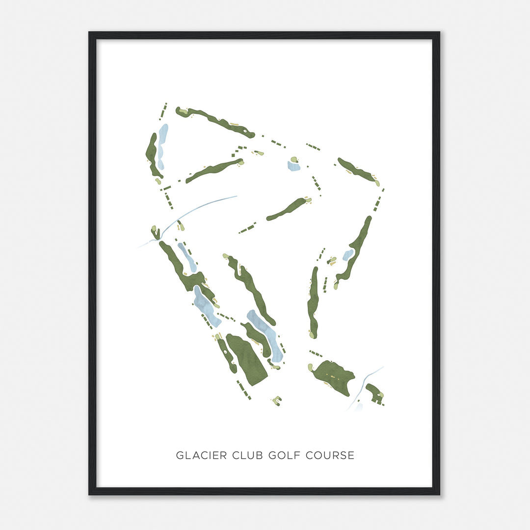 Print of Glacier Club Golf Course Modern Map