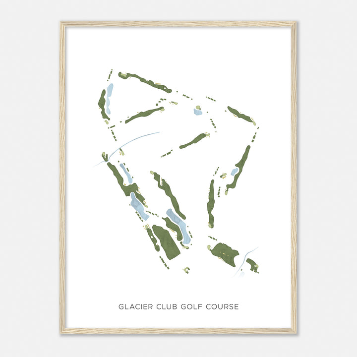 Print of Glacier Club Golf Course Modern Map