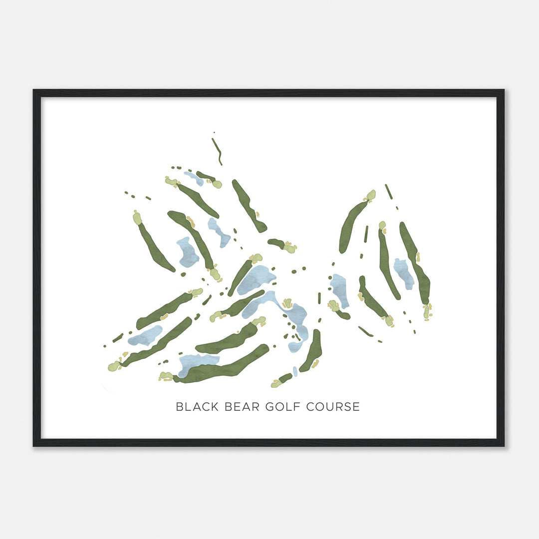 Print of Black Bear Golf Course Modern Map