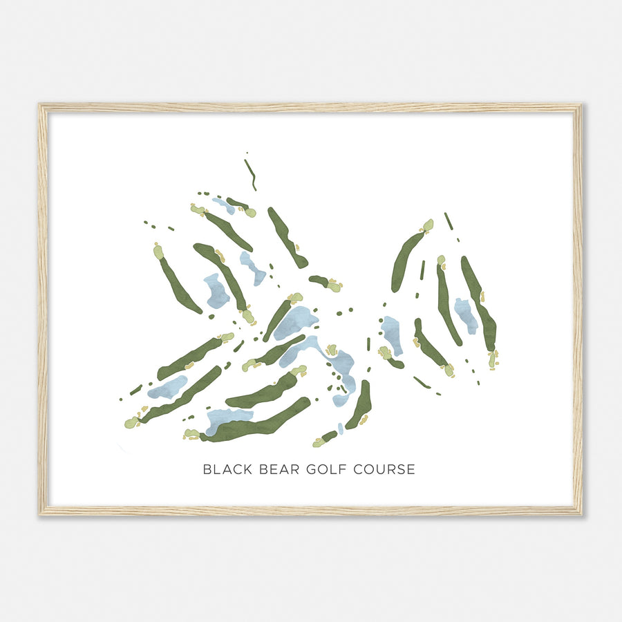 Print of Black Bear Golf Course Modern Map