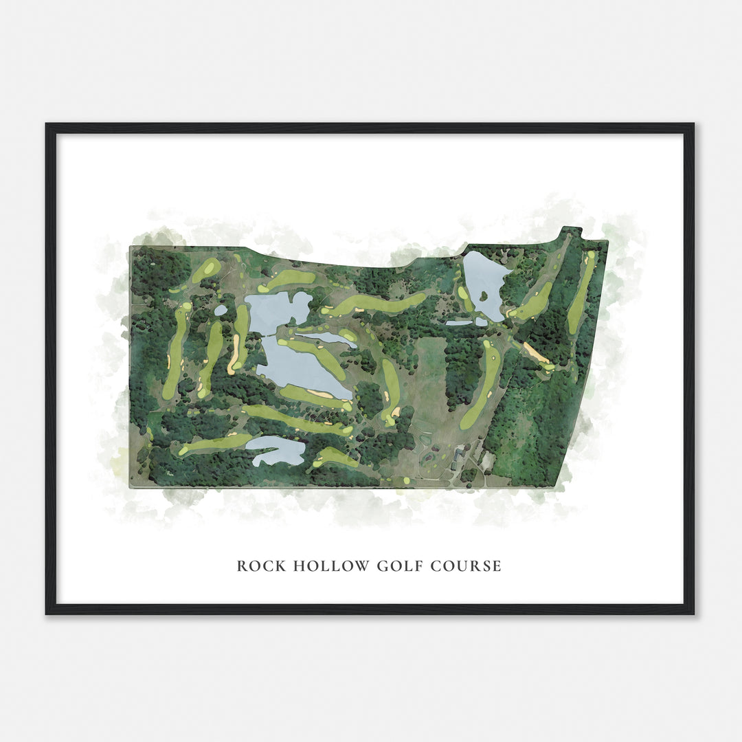 Print of Rock Hollow Golf Course Classic Map