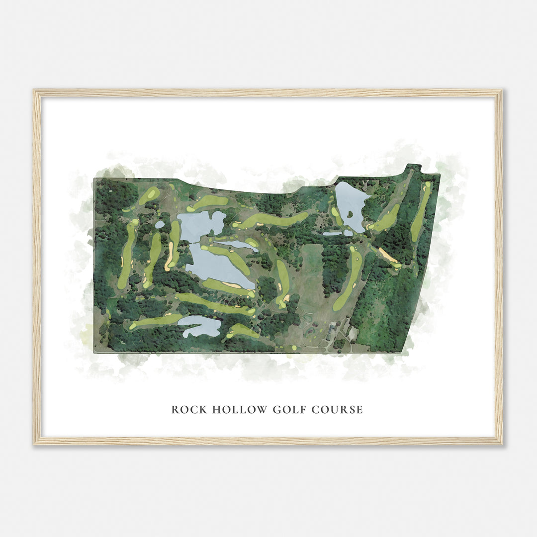 Print of Rock Hollow Golf Course Classic Map