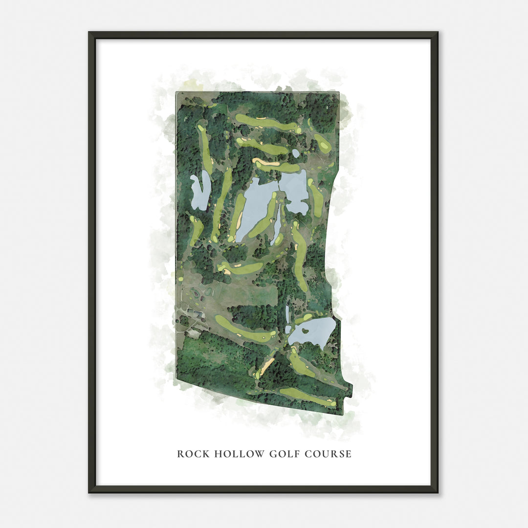 Print of Rock Hollow Golf Course Classic Map