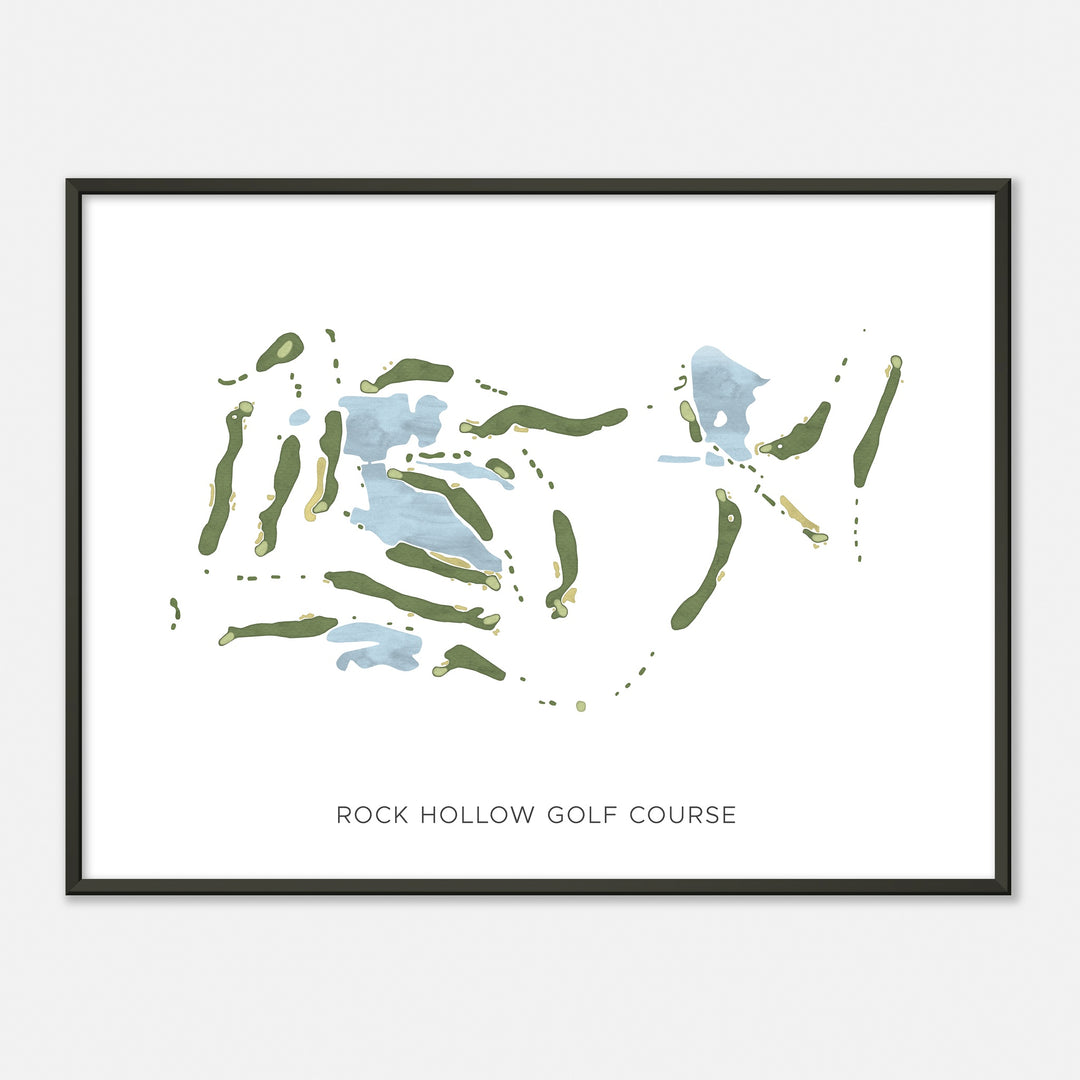 Print of Rock Hollow Golf Course Modern Map